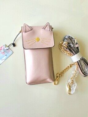 Brentano Blush Pink Cat Crossbody Phone Bag